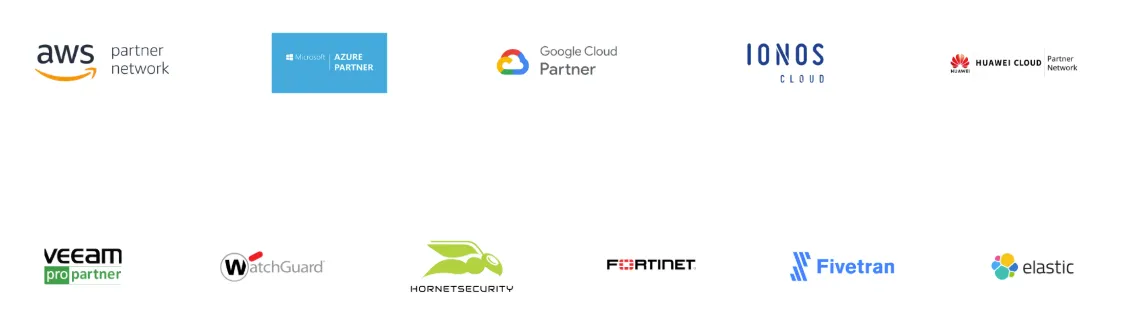 Logos of Cloud Levante's technology partners