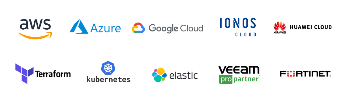 Cloud technologies we work with